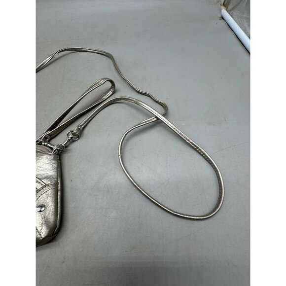 style & co faux leather cross body bag silver zippers cardholder inside 8x4.5" R - Picture 4 of 6